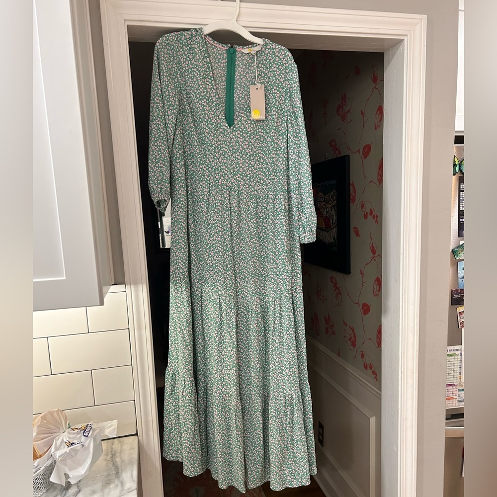 Boden Floral Green Maxi Dress